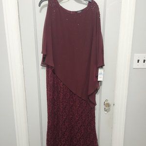 Formal Burgundy Beaded Gown